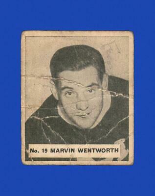 Marvin Wentworth #19 Hockey Cards 1937 V356 World Wide Gum