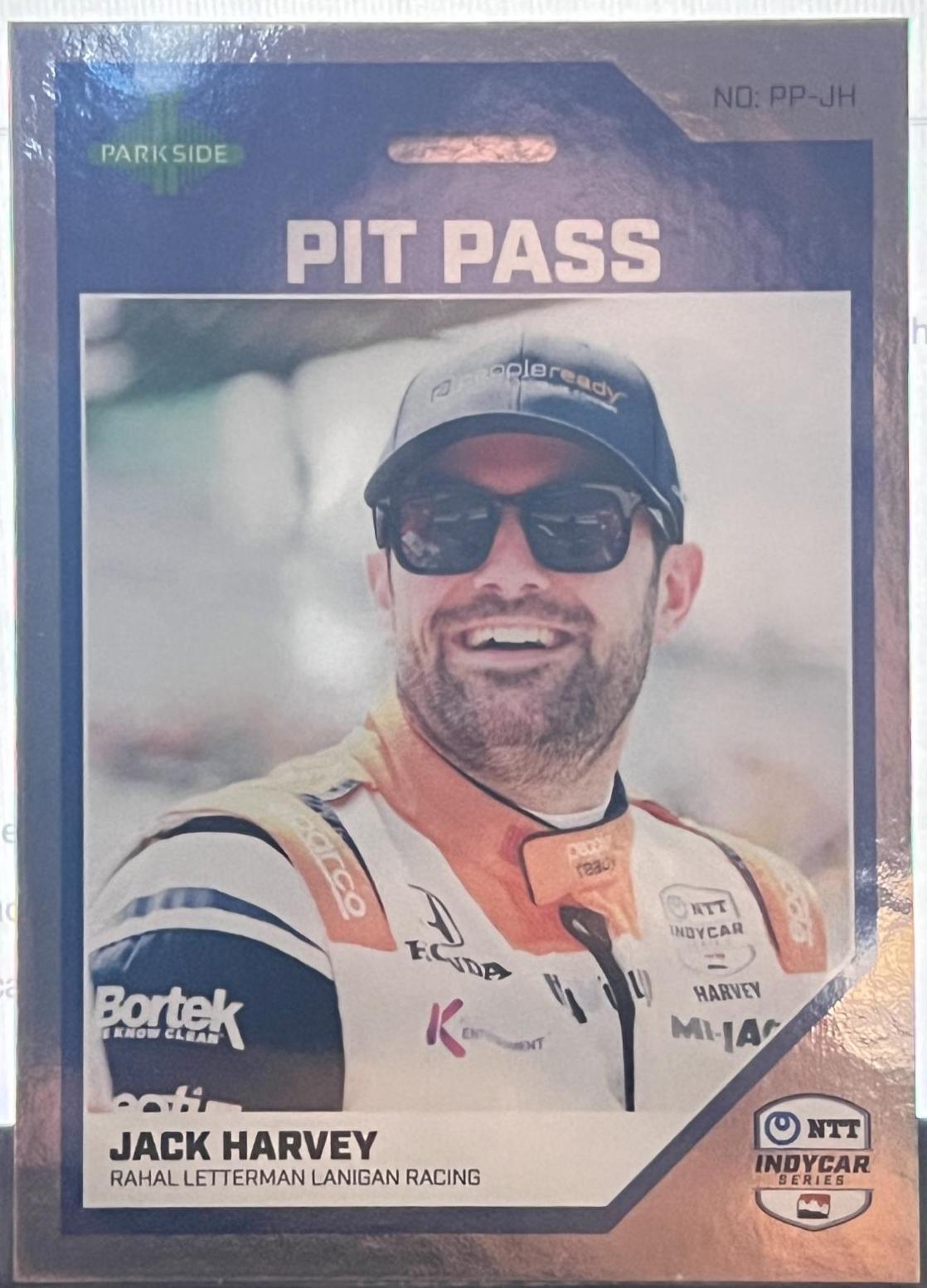 Jack Harvey #PP-JH Racing Cards 2024 Parkside NTT IndyCar Pit Pass