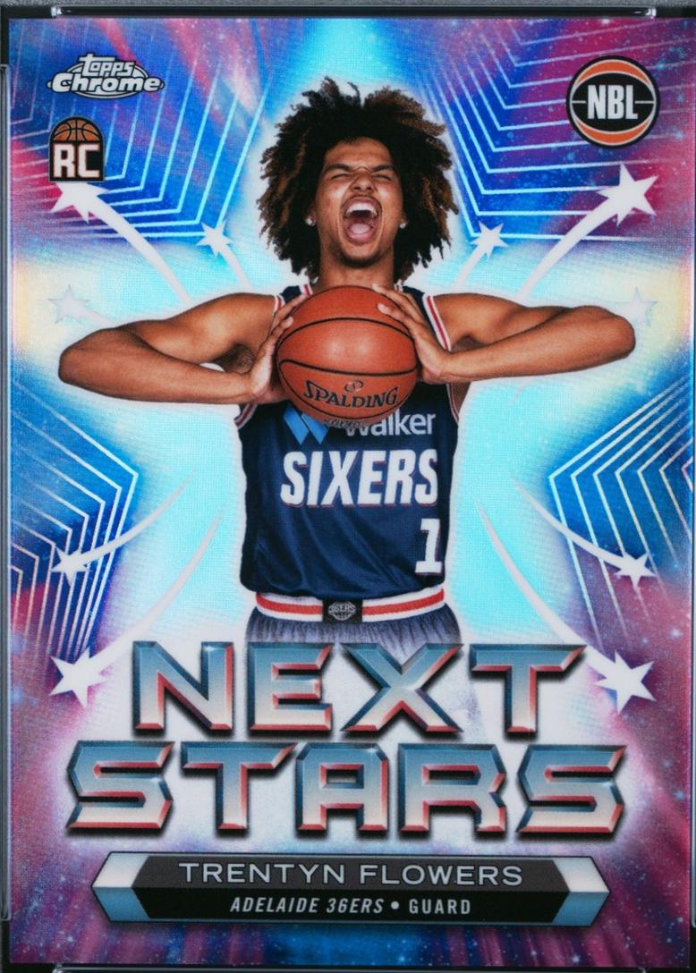 Trentyn Flowers #NS-8 Basketball Cards 2023 Topps Chrome NBL Next Stars