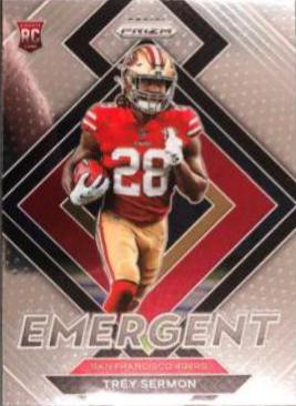 Trey Sermon #E-19 Football Cards 2021 Panini Prizm Emergent