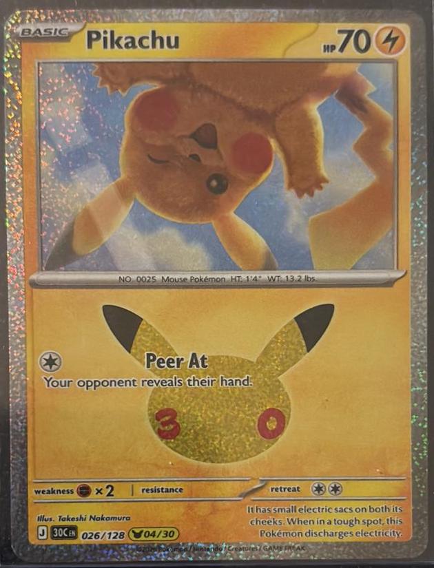 Pikachu #26 Pokémon Card from Pokemon Korean 30th Celebration Set 