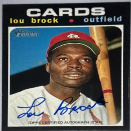 Lou Brock #ROA-LB 2020 Topps Heritage Baseball Real One Autographs