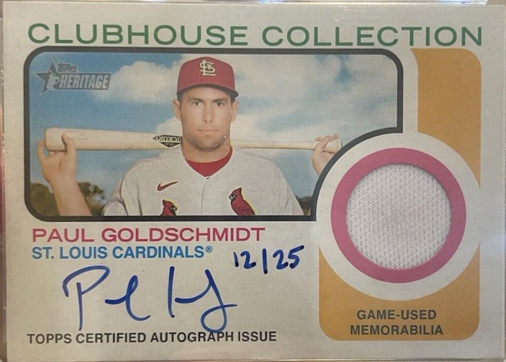 Paul Goldschmidt #CCAR-PG Baseball Cards 2025 Topps Heritage Clubhouse Collection Autograph Relic