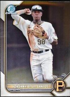 Yordany De Los Santos #BDC-1 Baseball Cards 2022 Bowman Draft Chrome