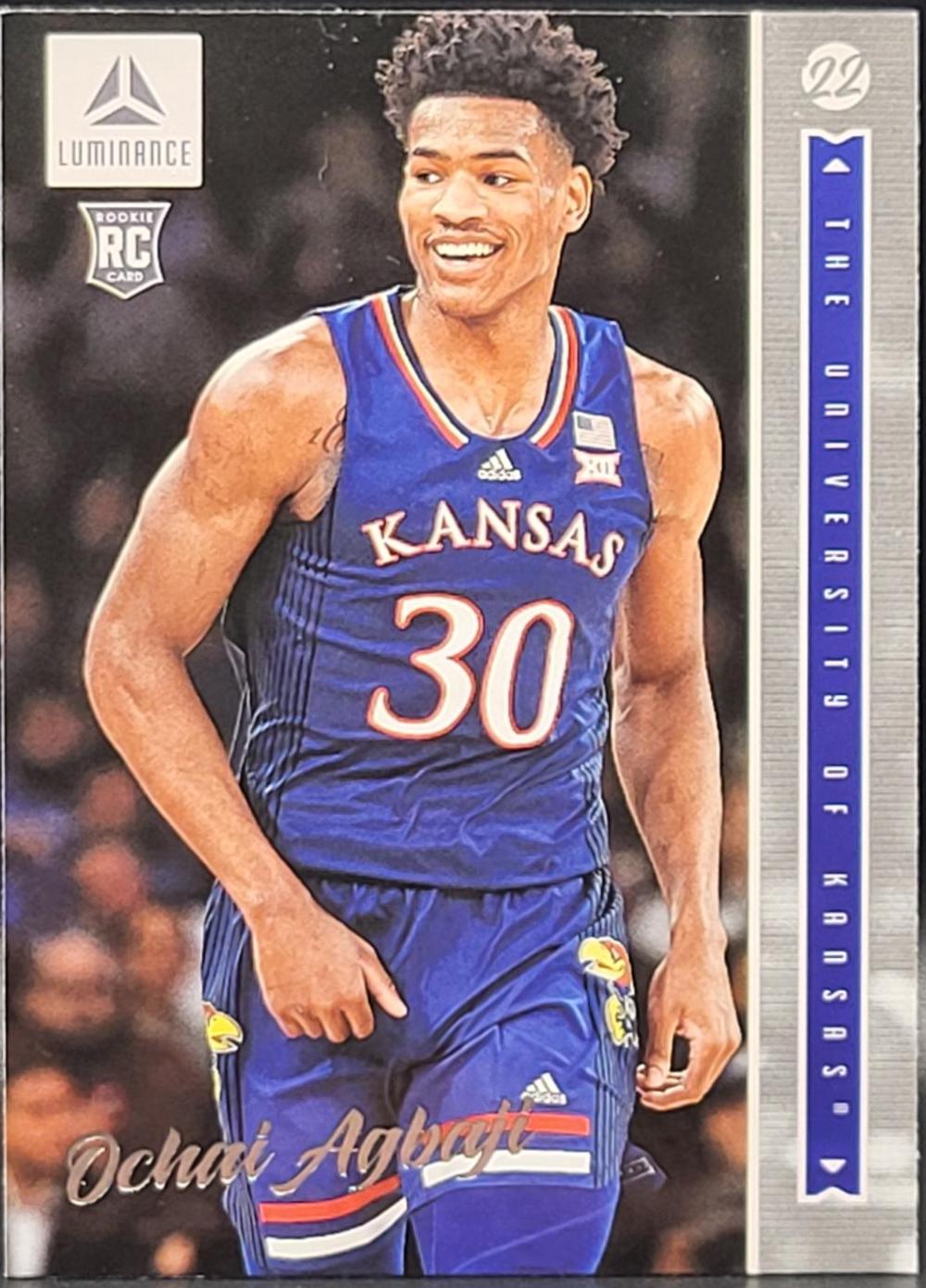 Ochai Agbaji #20 2022 Panini Chronicles Draft Picks Basketball Luminance