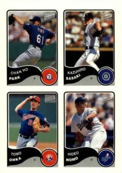 Chan Ho Park / Kazuhiro Sasaki / Tomo Ohka / Hideo Nomo #49 Baseball Cards 2003 Bazooka 4 on 1 Stickers