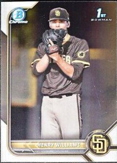 Henry Williams #BDC-119 Baseball Cards 2022 Bowman Draft Chrome