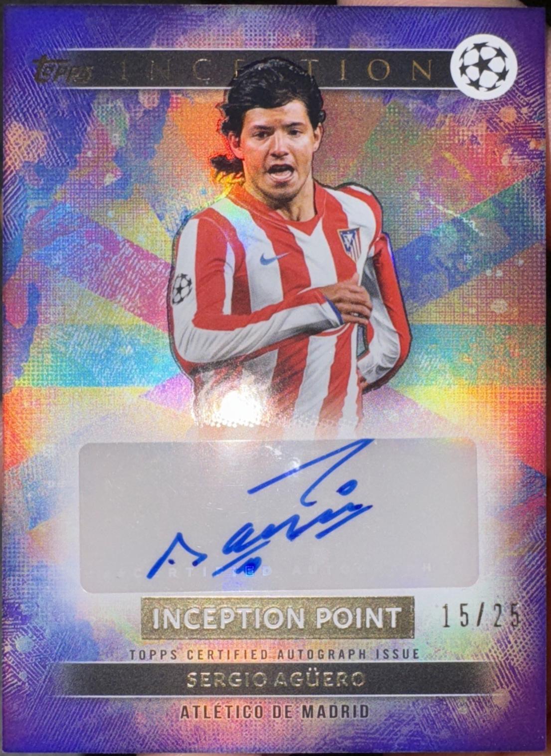 Sergio Aguero #IPA-SA 2024 Topps Inception UEFA Point Autograph