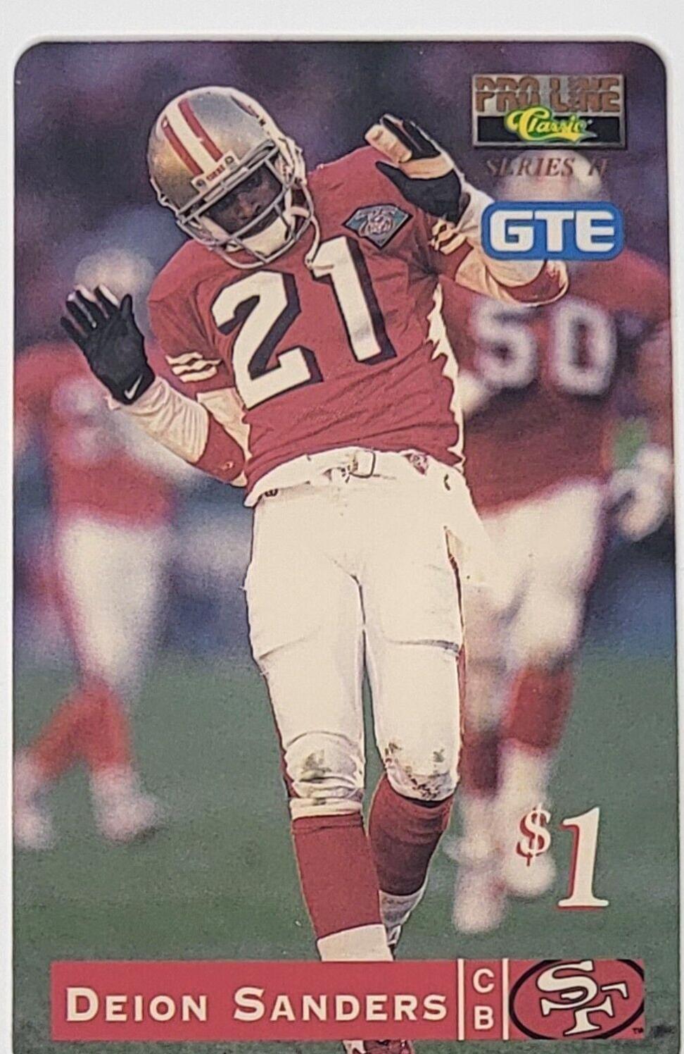 Dion Sanders #29 Football Cards 1995 Pro Line Phone Card $1
