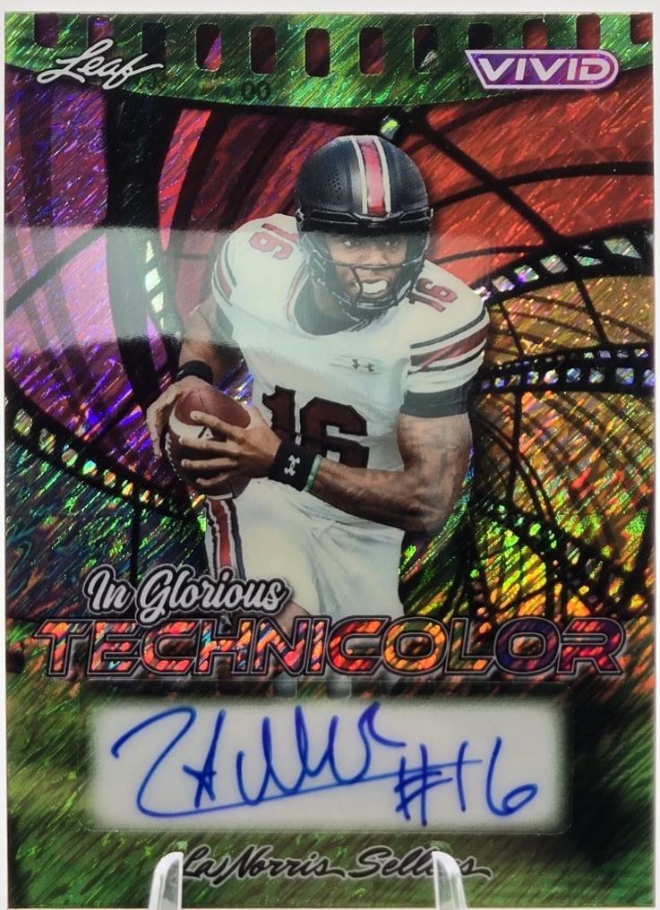 LaNorris Sellers #GA-LNS 2025 Leaf Vivid Football In Glorious Technicolor Autographs
