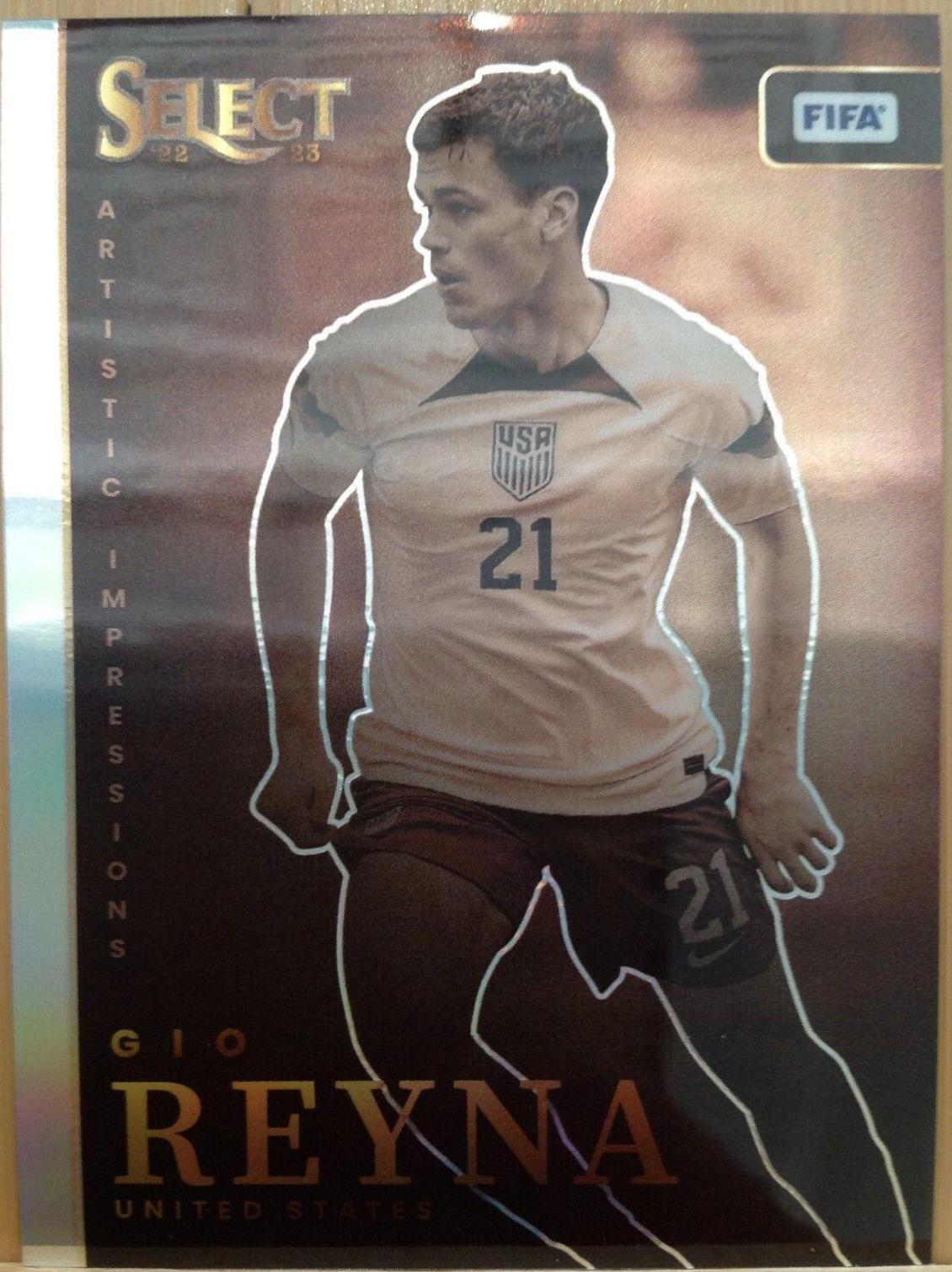 Gio Reyna #18 Soccer Cards 2022 Panini Select FIFA Artistic Impressions