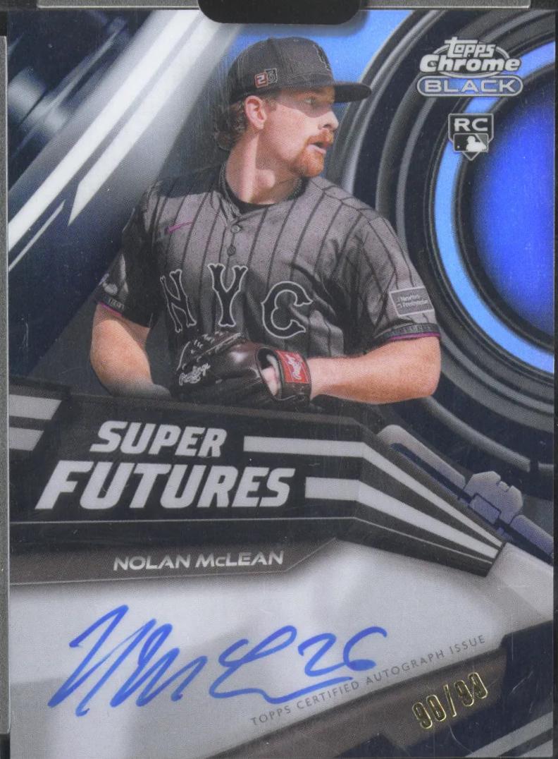 Nolan McLean #SFA-NM 2026 Topps Chrome Black Baseball Super Futures Autographs