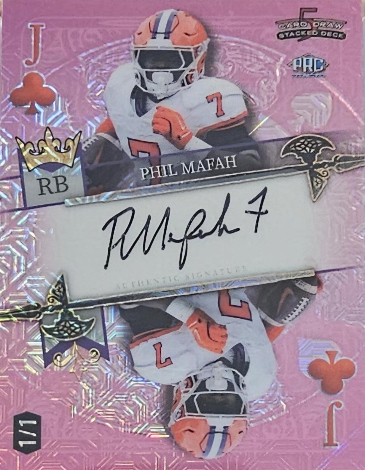 Phil Mafah #SDPC-PMA 2024 Wild Card 5 Card Draw Stacked Deck Football