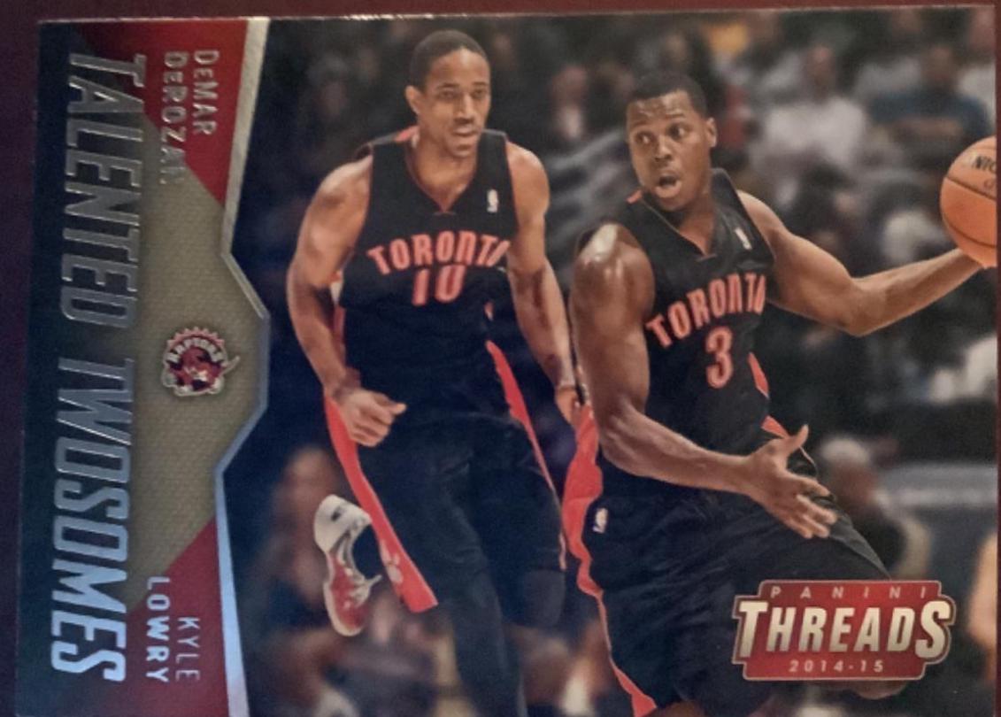 DeMar DeRozan Kyle Lowry #8 Basketball Cards 2014 Panini Threads Talented Twosomes