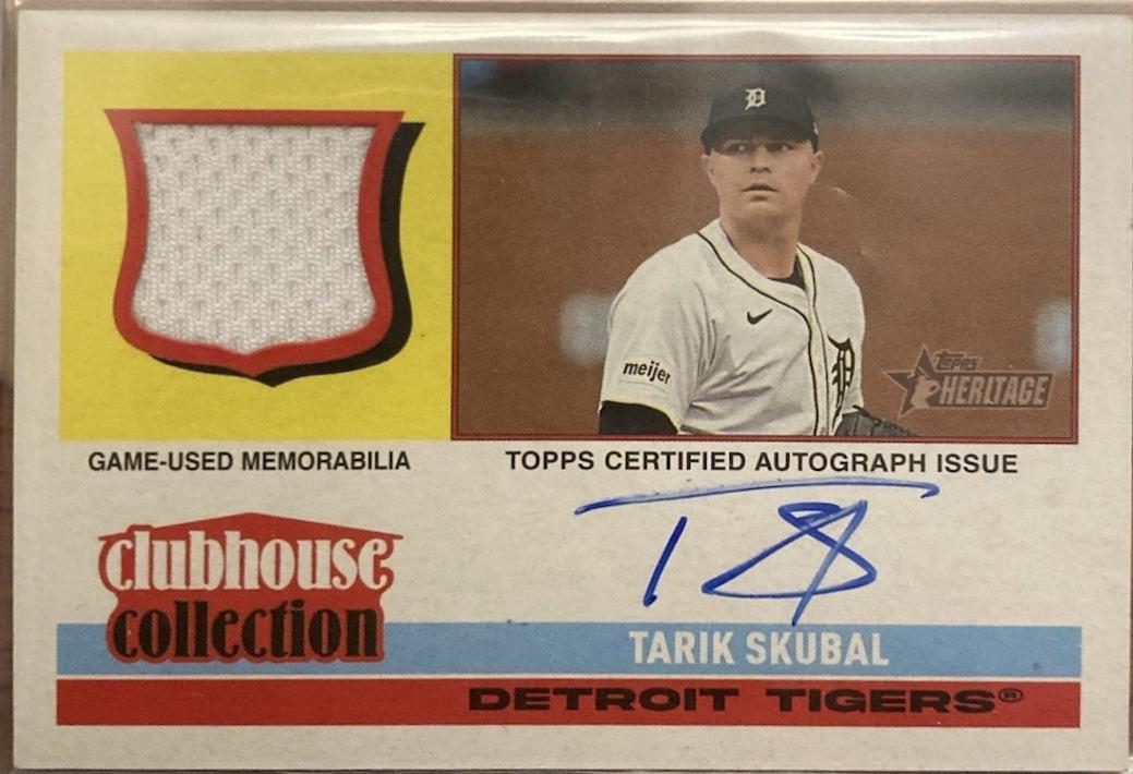 Tarik Skubal #CCAR-TS Baseball Cards 2025 Topps Heritage Clubhouse Collection Autograph Relic