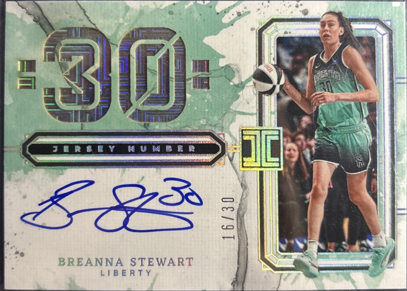 Breanna Stewart #10 2025-26 Panini WNBA Impeccable Impeccable Jersey Number Autographs