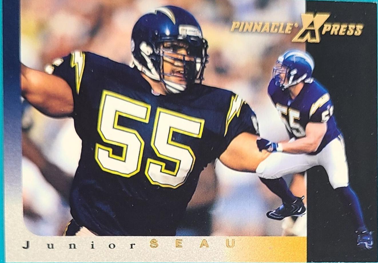 Junior Seau #16 Football Cards 1997 Pinnacle X Press