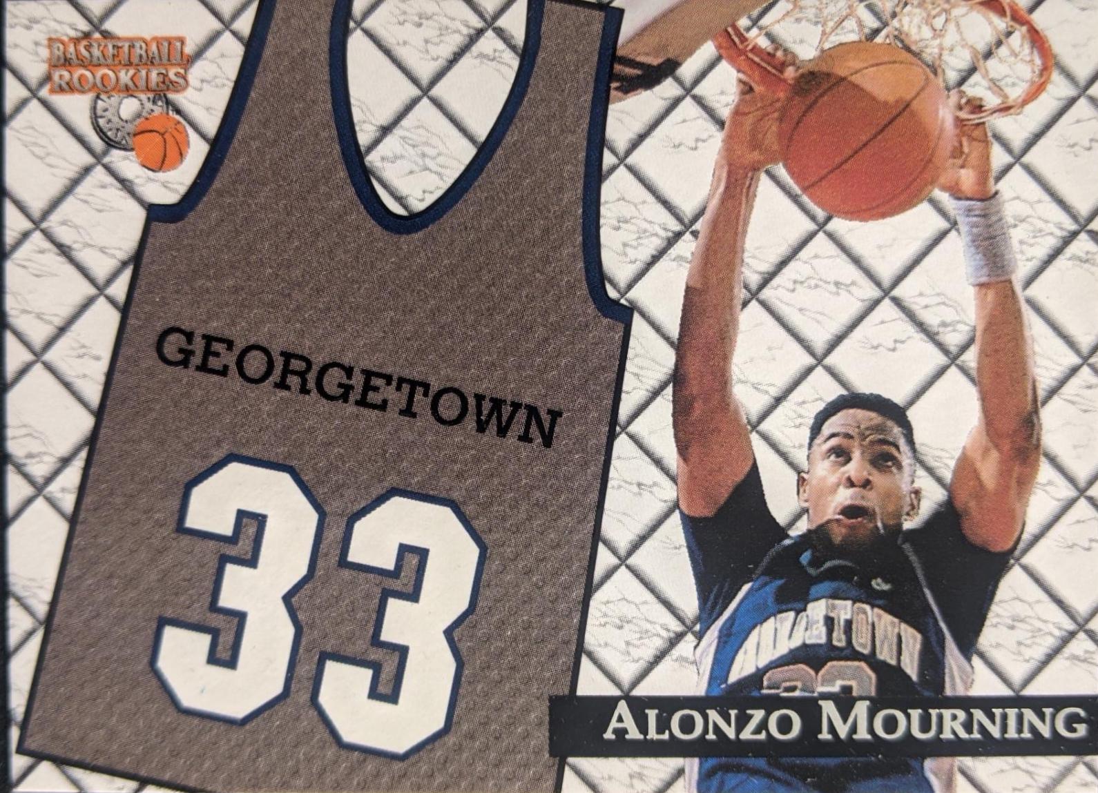 Alonzo Mourning #J29 Basketball Cards 1996 Score Board Basketball Rookies College Jersey