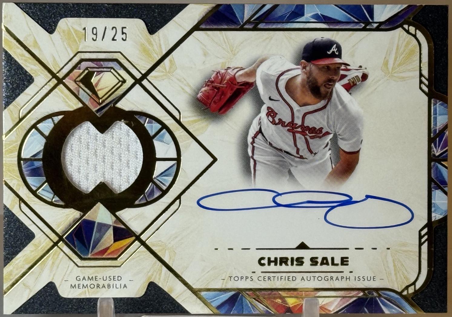Chris Sale #SPAR-CSA 2025 Topps Diamond Icons Single Player Auto Relic Baseball