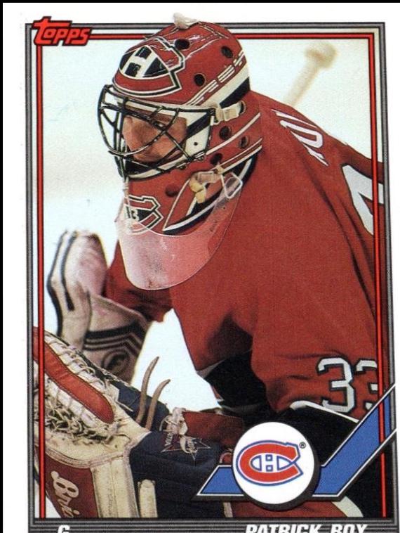 Patrick Roy #413 Hockey Cards 1991 Topps