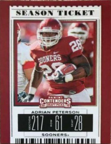 Adrian Peterson #4 Football Cards 2019 Panini Contenders Draft Picks