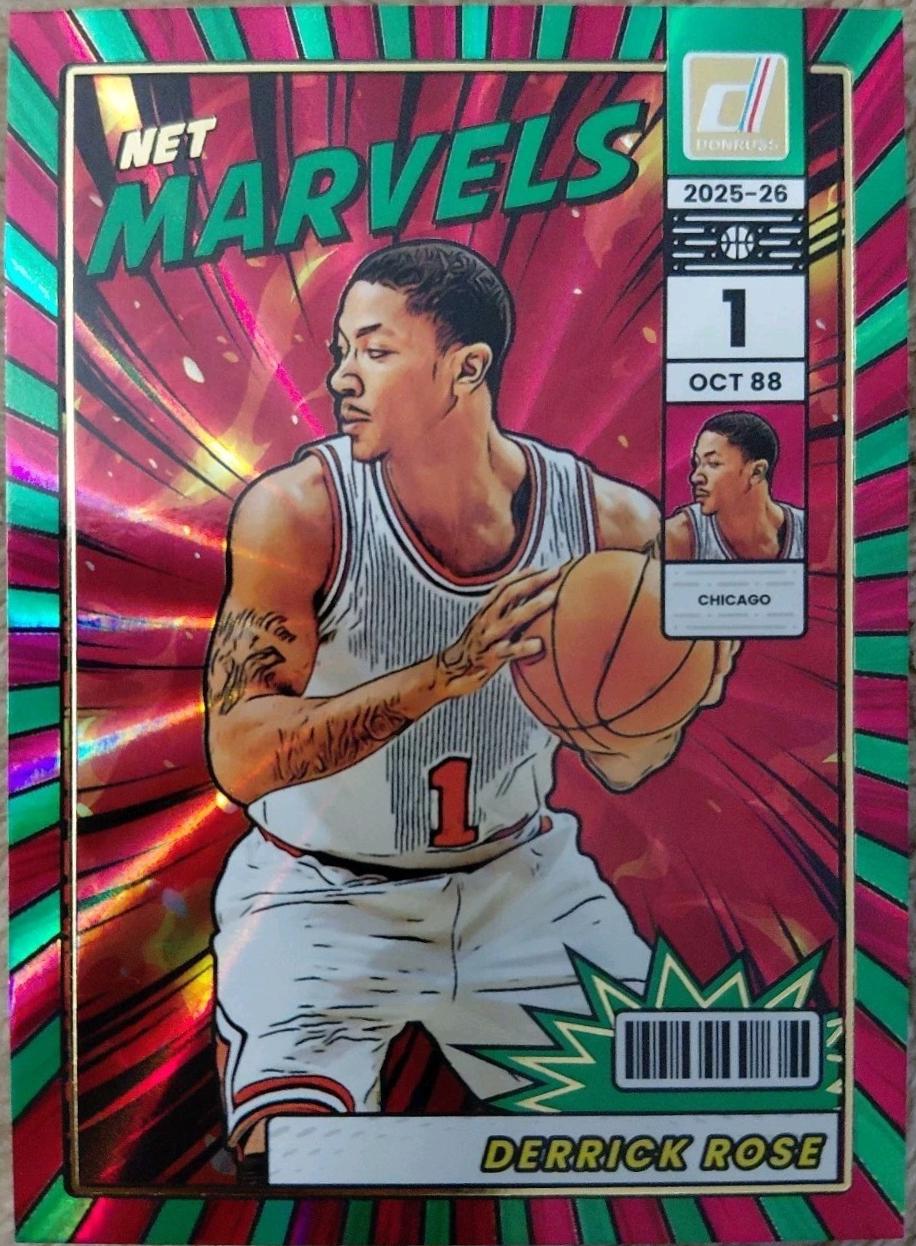 Derrick Rose #8 2025 Panini Donruss Net Marvels Basketball