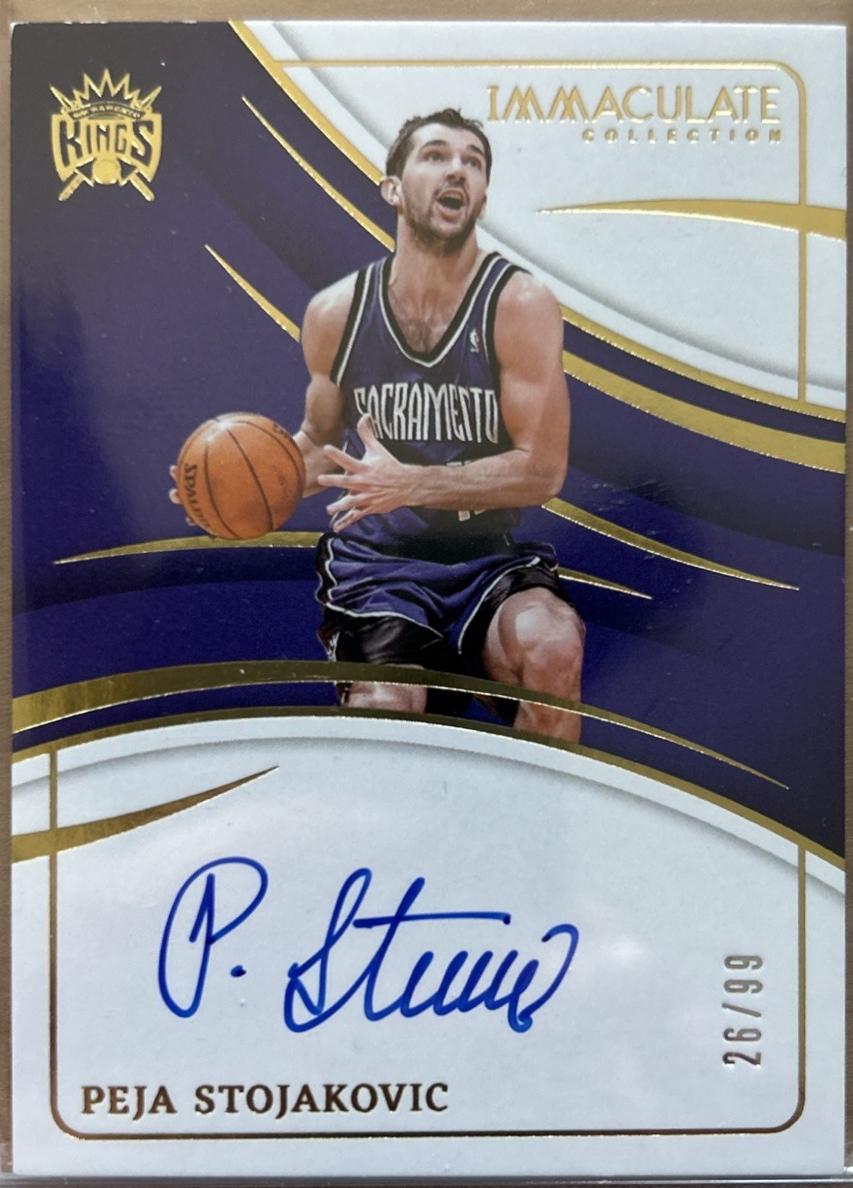 Peja Stojakovic #19 2023 Panini Immaculate Signature Basketball