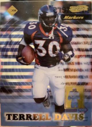 Terrell Davis #M01 Football Cards 1999 Collector's Edge Supreme Markers