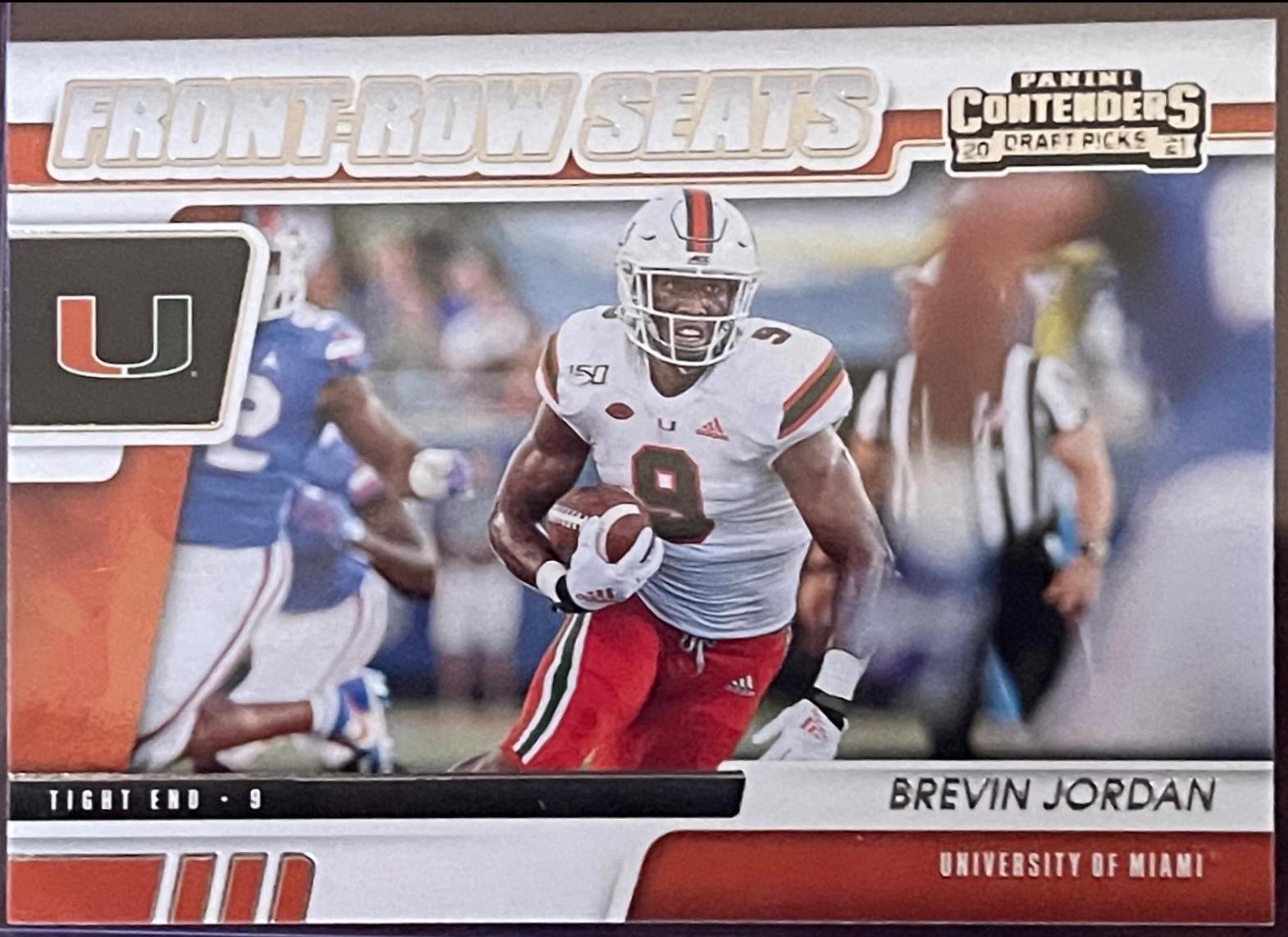 Brevin Jordan #37 Football Cards 2021 Panini Contenders Draft Picks Front Row Seats