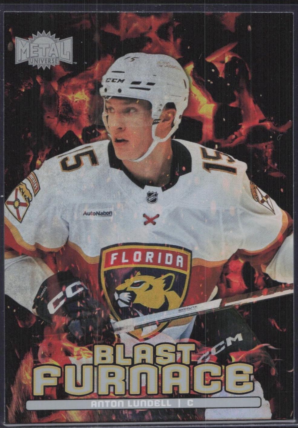 Anton Lundell #BF-20 Hockey Cards 2024 SkyBox Metal Universe Blast Furnace