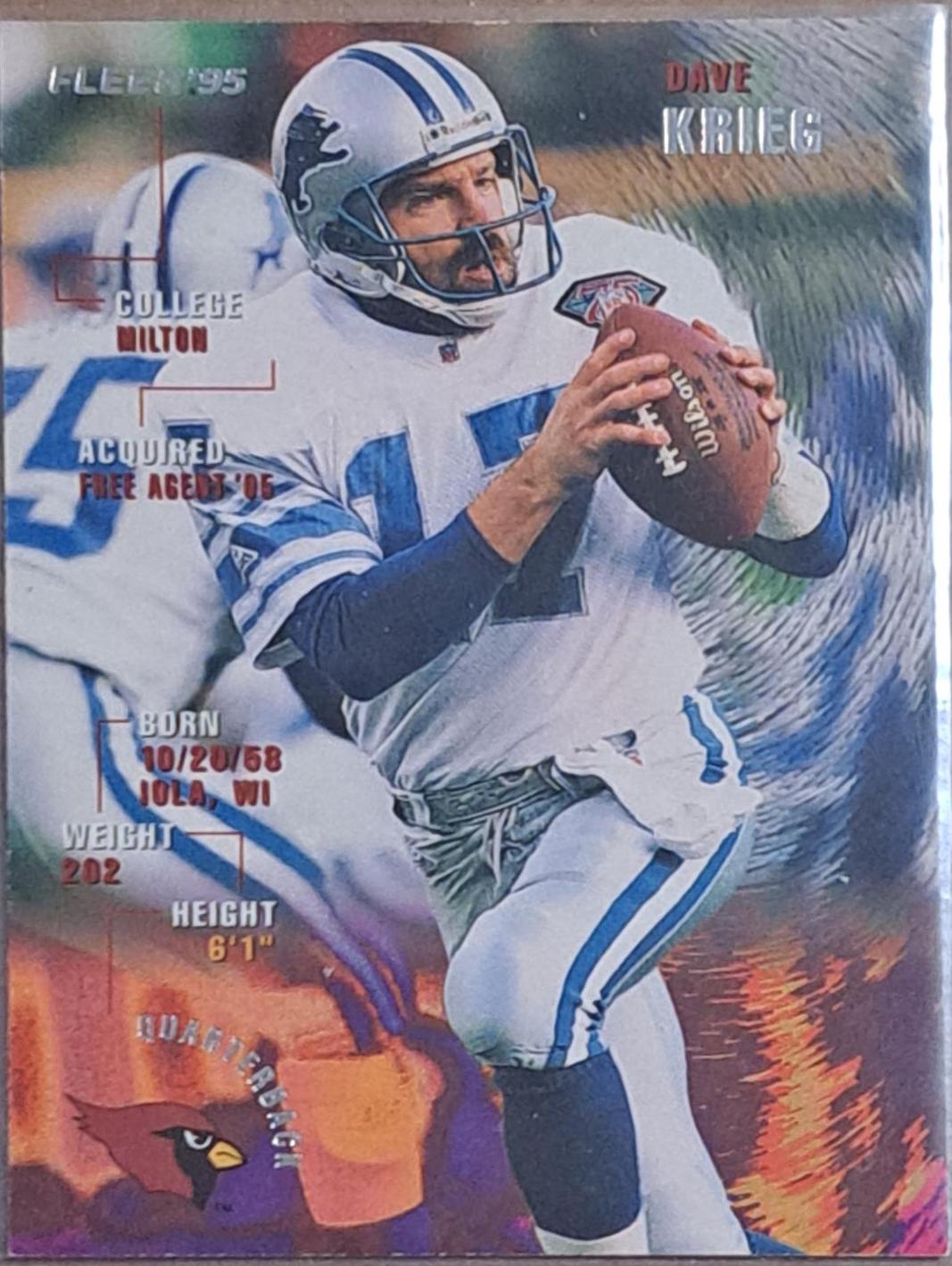 Dave Krieg #6 Football Cards 1995 Fleer