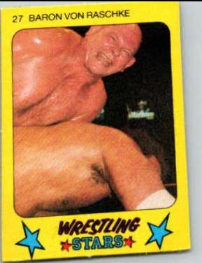 Baron Von Raschke #27 Wrestling Cards 1986 Monty Gum Wrestling Stars