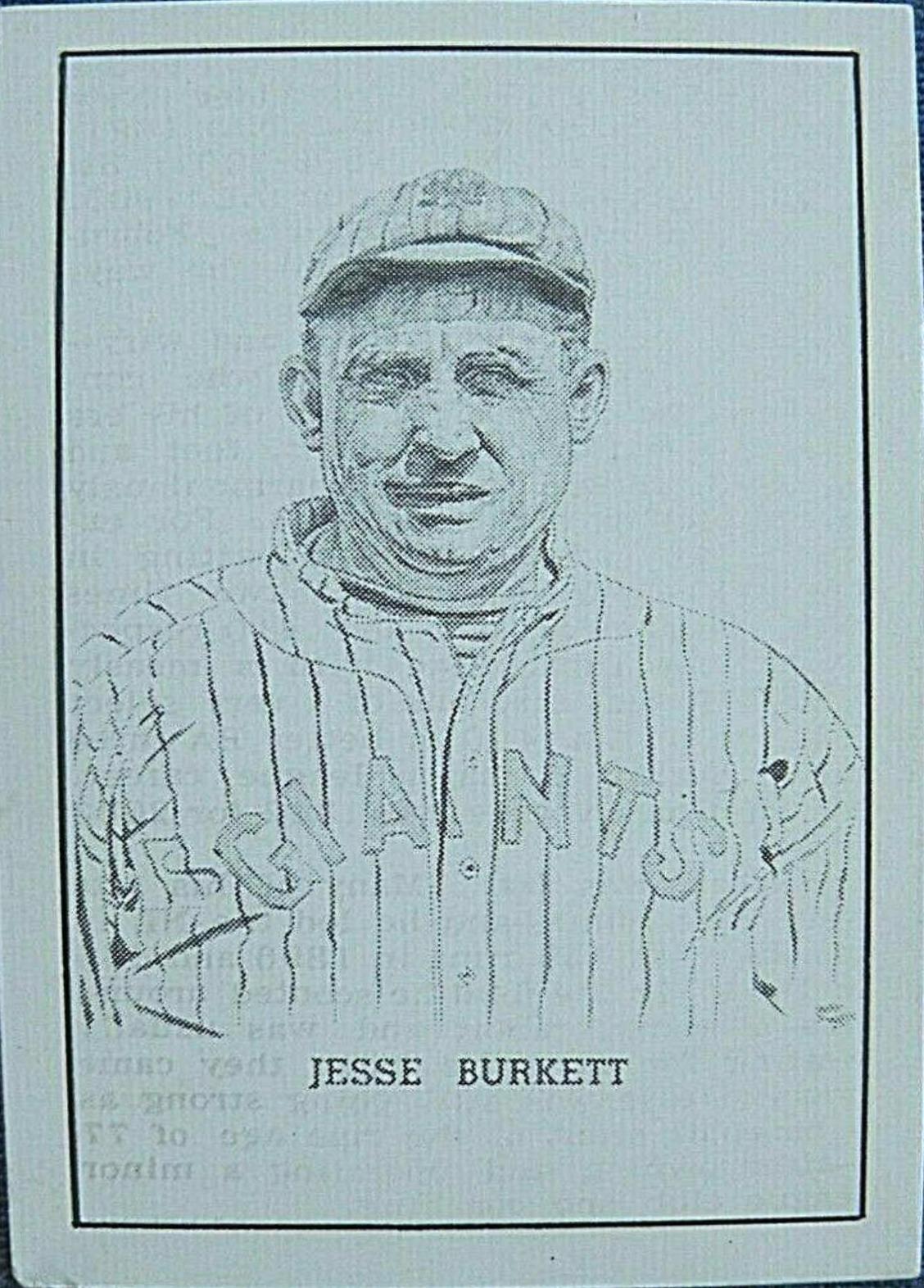 Jesse Burkett Baseball Cards 1950 Callahan Hall of Fame