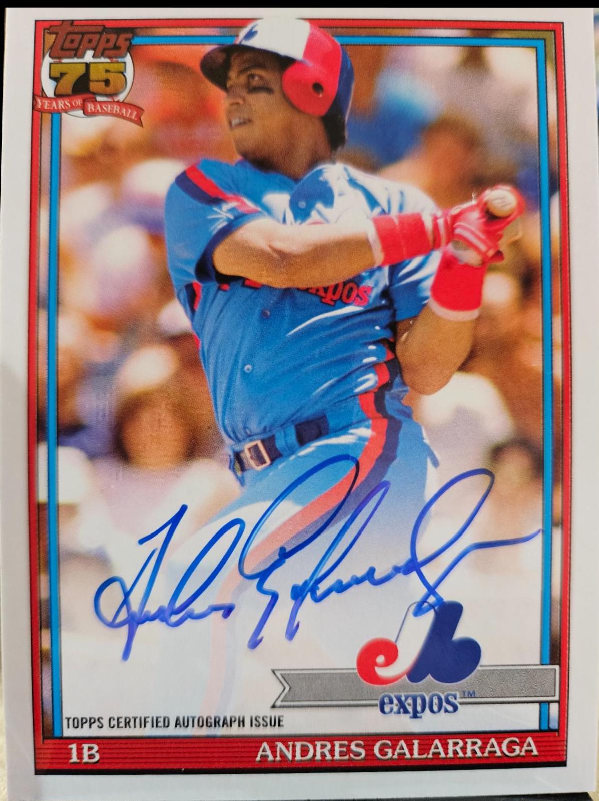 Andres Galarraga #91B2-AGA 2026 Topps Series 2 1991 Autograph Baseball