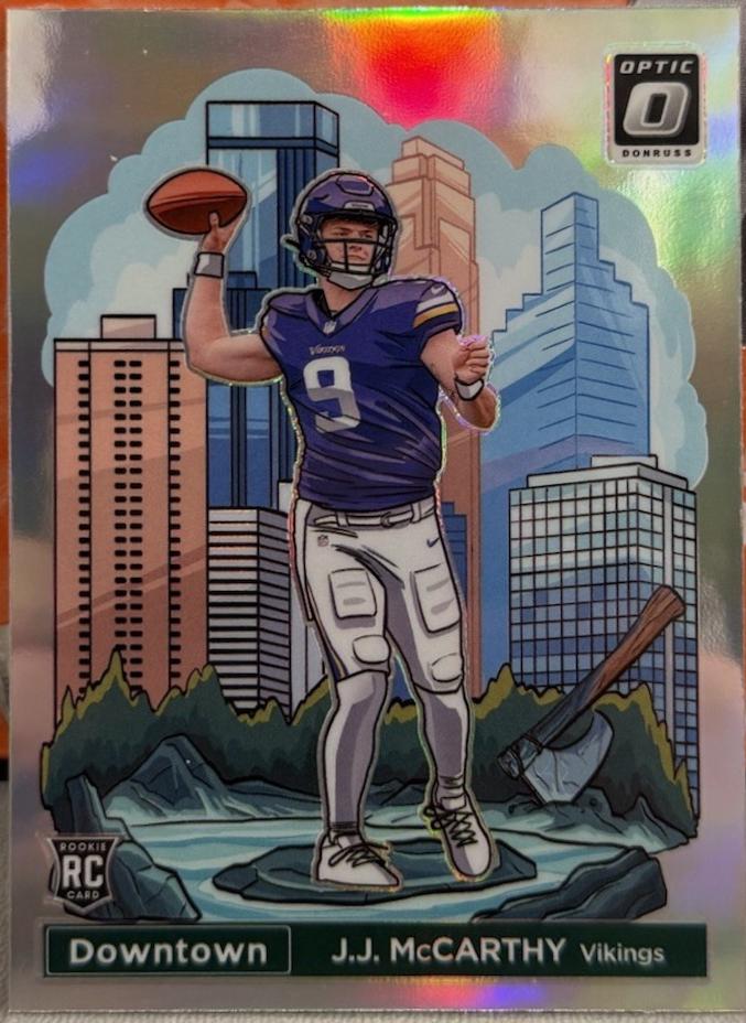 J.J. McCarthy #11 Football Cards 2024 Panini Donruss Optic Downtown