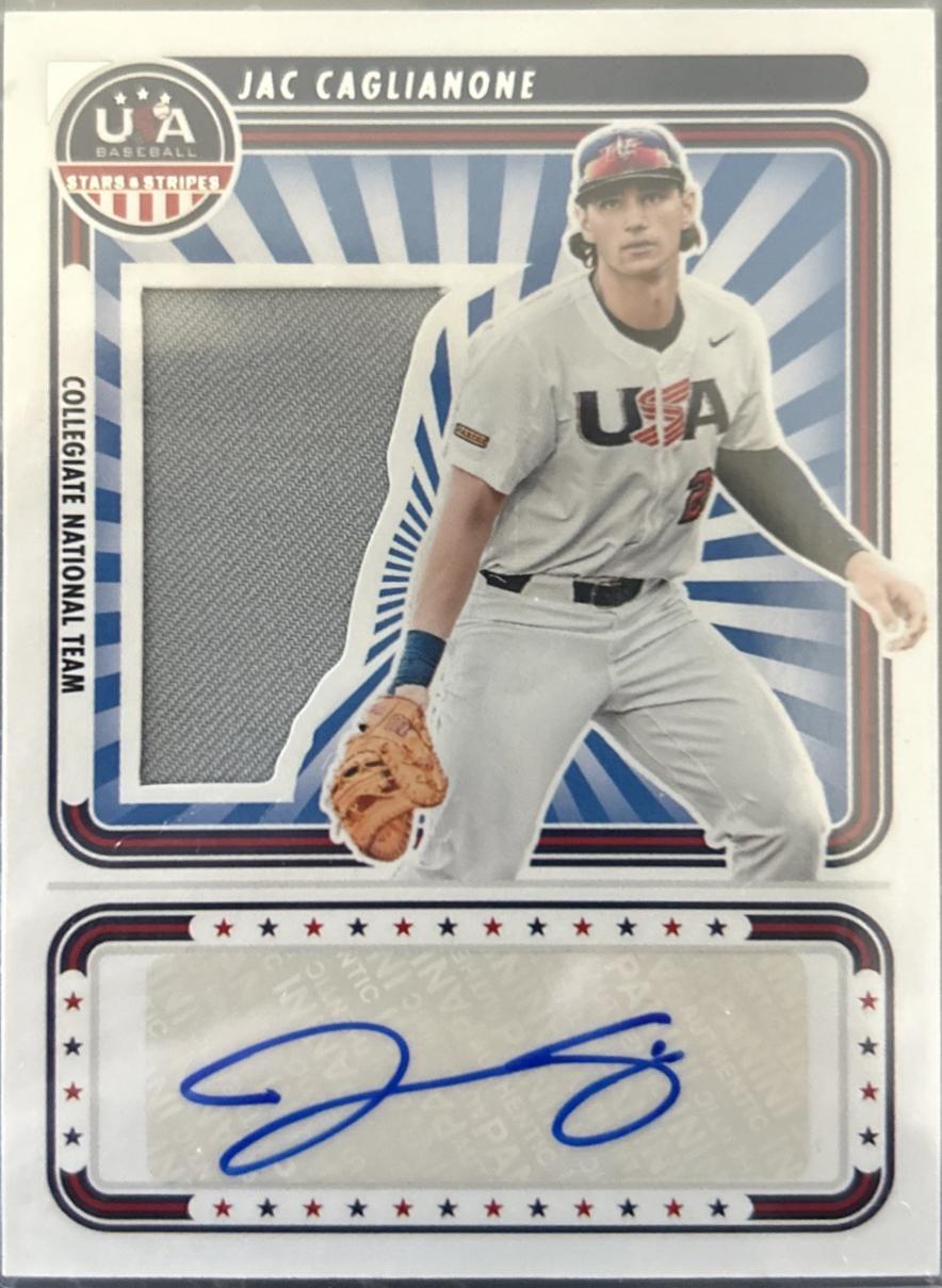 Jac Caglianone #SS-JC Baseball Cards 2024 Panini Stars & Stripes USA Signatures Silhouettes
