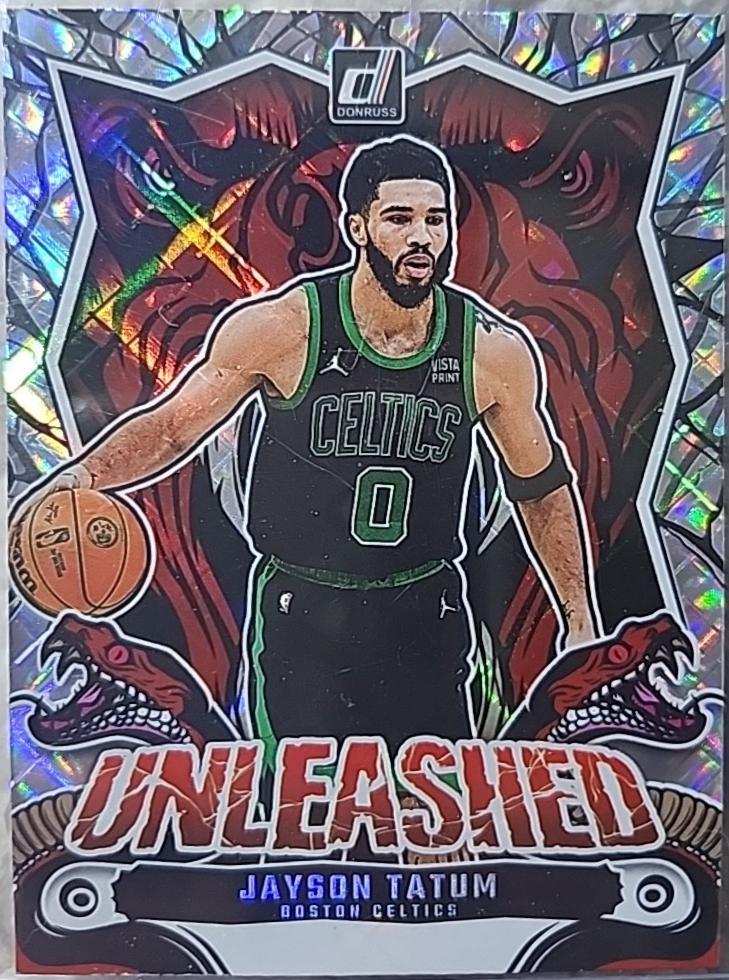 Jayson Tatum [Holo Laser] #8 Basketball Cards 2024 Panini Donruss Unleashed