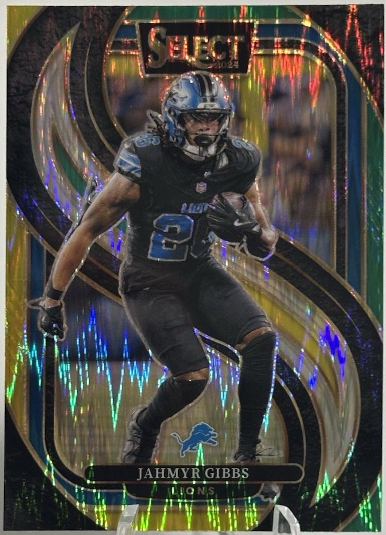 Jahmyr Gibbs [Green Yellow Prizm Shock] #163 Prices | 2024 Panini