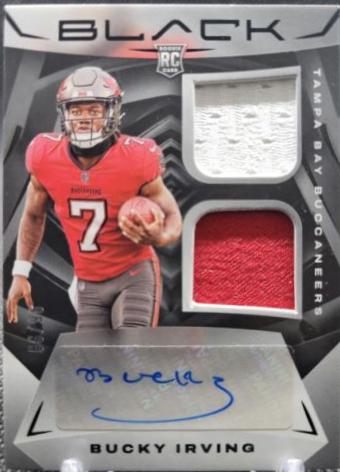 Bucky Irving #RSM-26 Football Cards 2024 Panini Black Rookie Signature Materials