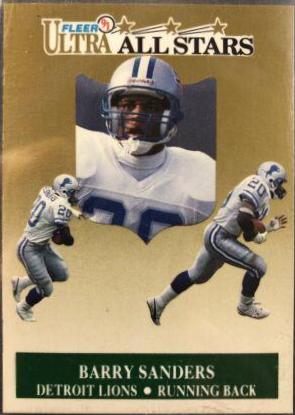 Barry Sanders #1 Football Cards 1991 Ultra All Stars