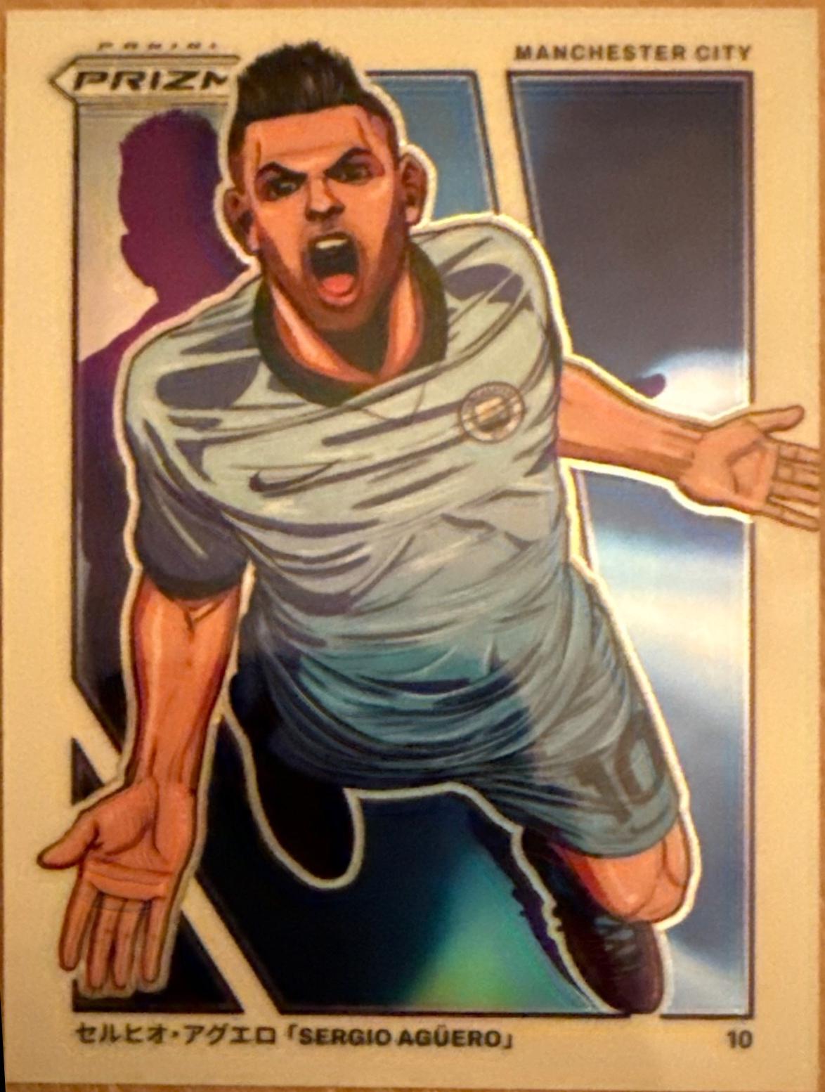 Sergio Aguero #28 Soccer Cards 2024 Panini Prizm Premier League Manga