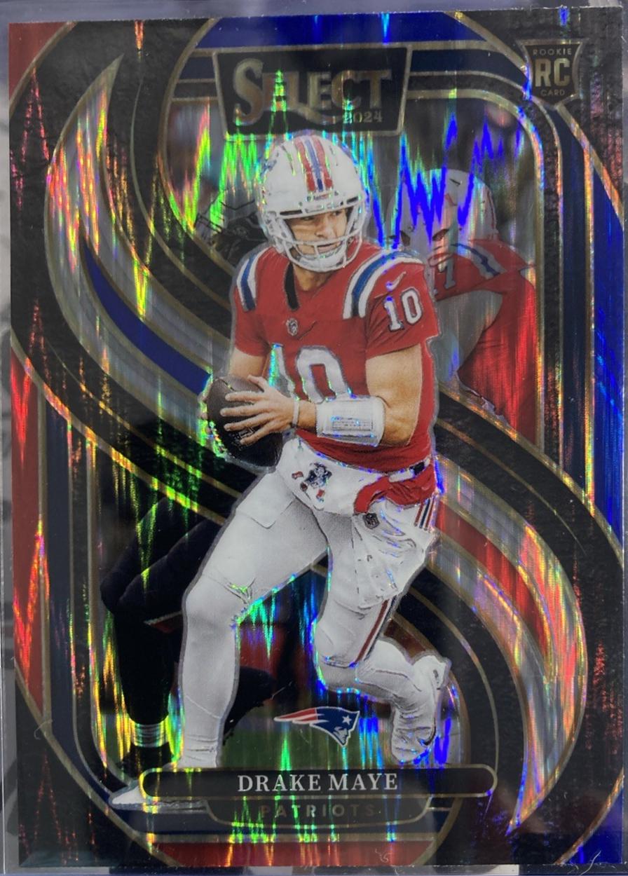 Drake Maye [Black Blue Prizm Shock] #113 Prices | 2024 Panini