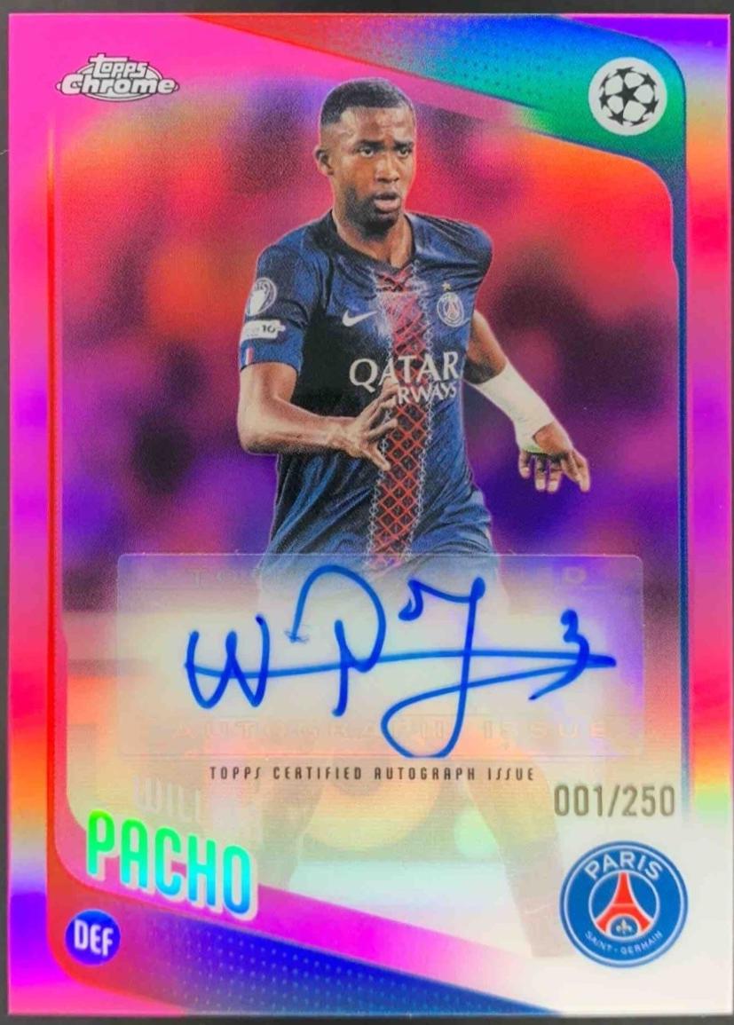 Willian Pacho #CA-WP 2025 Topps Chrome UEFA Autograph