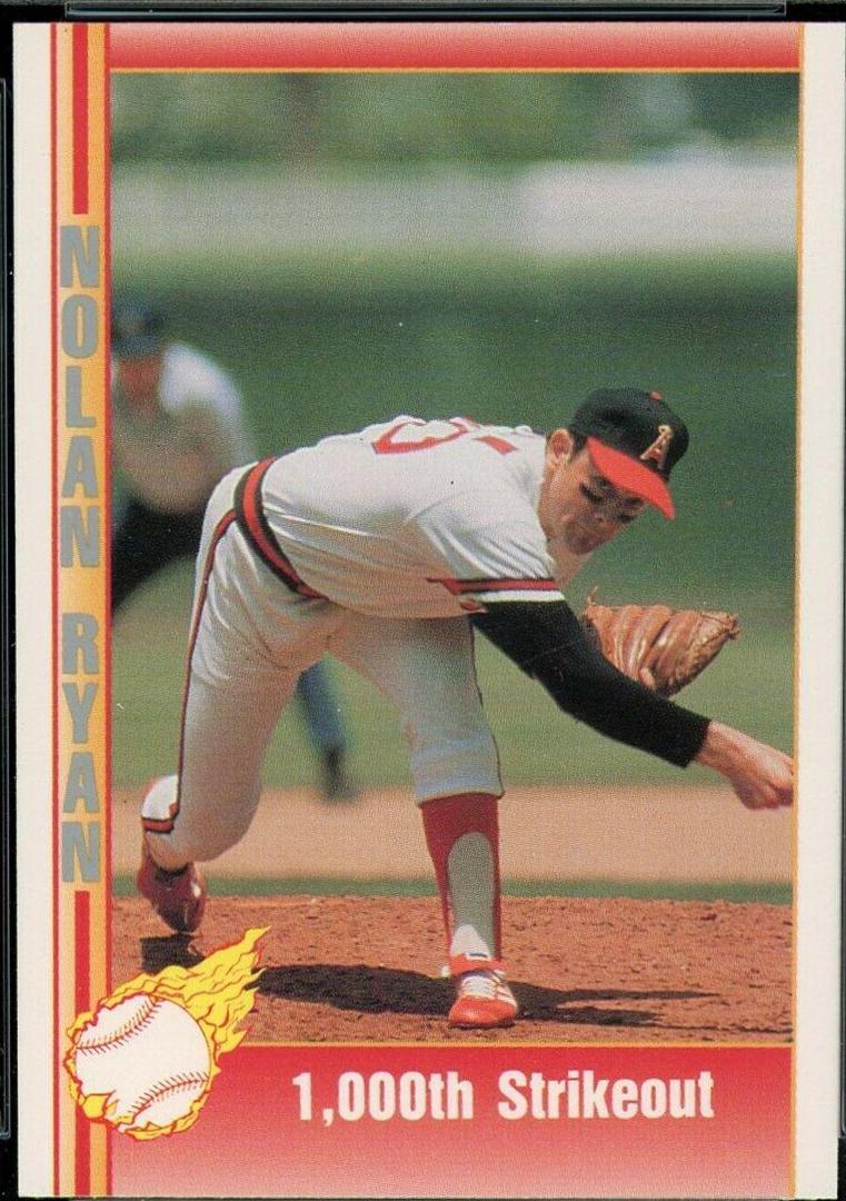 1,000th Strikeout #131 Baseball Cards 1992 Pacific Nolan Ryan