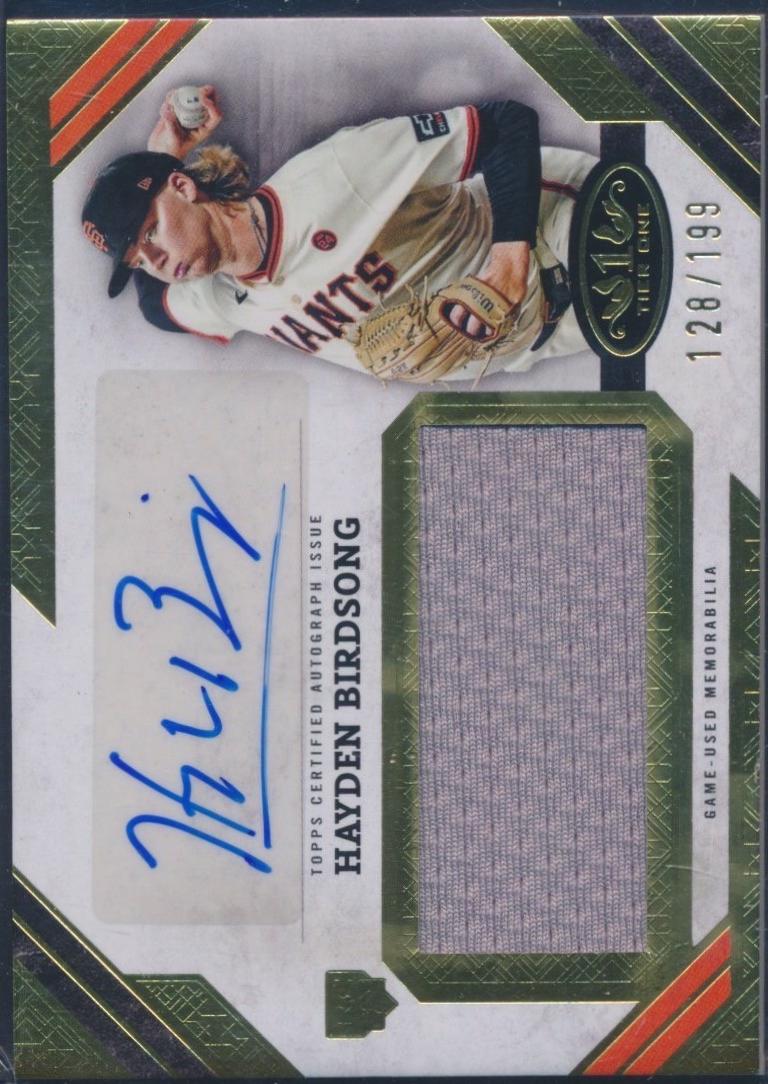 Hayden Birdsong #AJR-HBI 2025 Topps Tier One Autographed Relics Jumbo Baseball