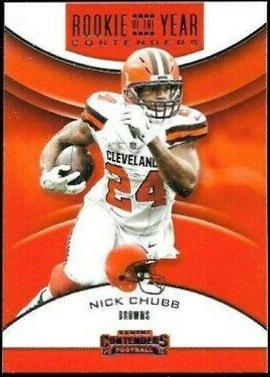 Nick Chubb Football Cards 2018 Panini Contenders Rookie of the Year