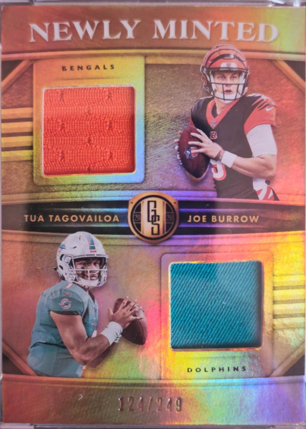 Joe Burrow/Tua Tagovailoa #MMD1 Football Cards 2020 Panini Gold Standard Newly Minted Memorabilia Duals
