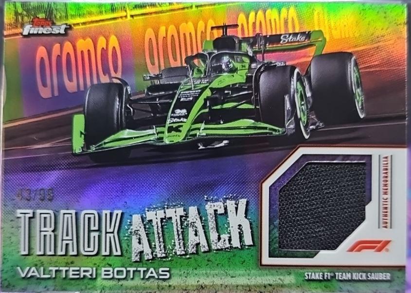 Valtteri Bottas #TAR-BOT Racing Cards 2024 Topps Finest Formula 1 Track Attack Relic