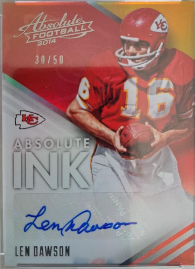 Len Dawson #AB-LD Football Cards 2014 Panini Absolute Ink Spectrum