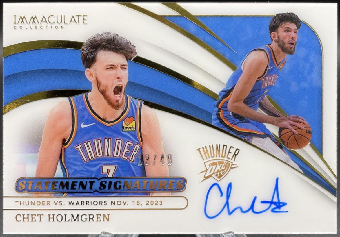Chet Holmgren #5 Basketball Cards 2023 Panini Immaculate Statement Signatures